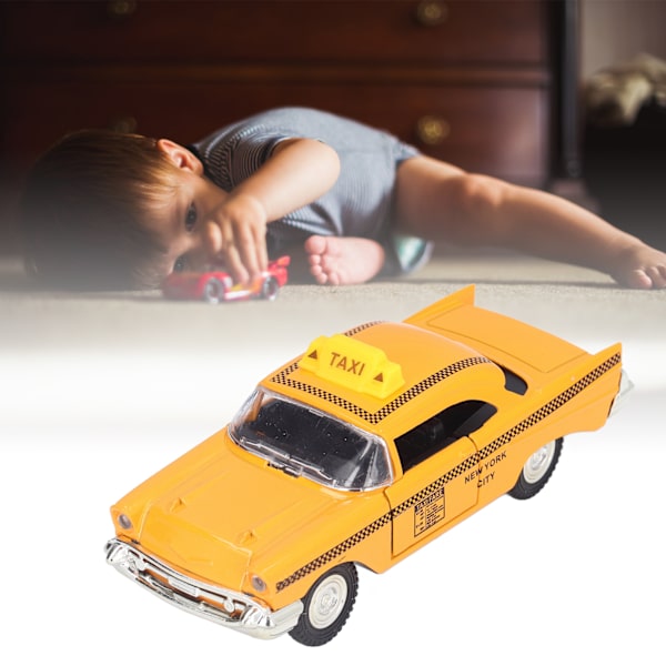 1:32 Skalmodell Taxi - Leksaksbil i Metall med Ljud och Ljus - Födelsedagspresent Dekoration
