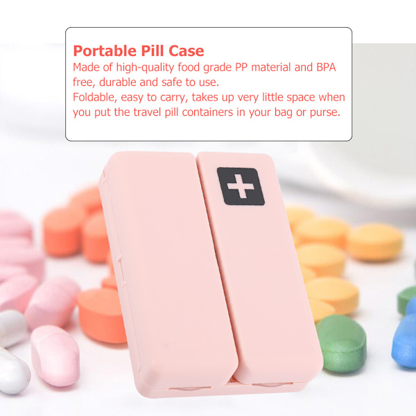 Bärbar medicinväska hopfällbar magnetisk pillerlåda organizer