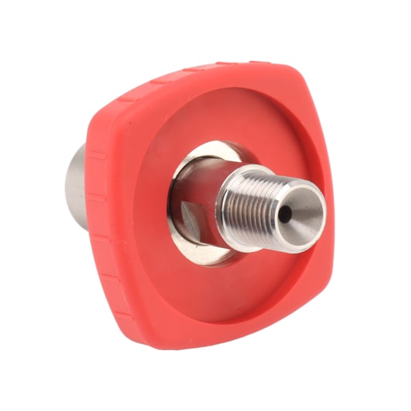 CO2 Tank Connector Red Square G5/8 to 1/4 Bspp Stainless Steel