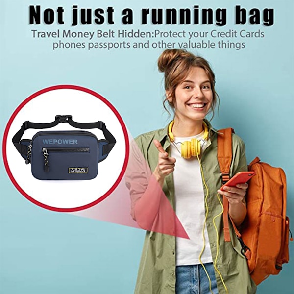 Midjeväska för Kvinnor och Män, Crossbody Midjeväska, Bältesväska med Justerbar Rem, Trendig Midjeväska