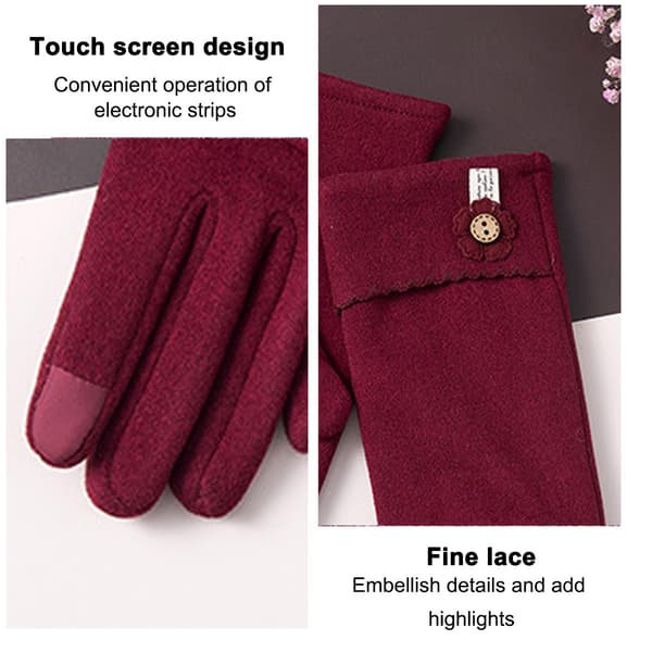 Women's Warm Winter Gloves, Touchscreen Compatible Fleece Lined Windproof Driving Gloves Hand Warmers[TT]