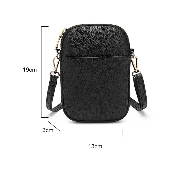 Crossbodyväska för kvinnor, axelväska i läder, mobiltelefonväska, liten crossbody, justerbar axelrem, mobilväska, plånbok, handväska för kvinnor
