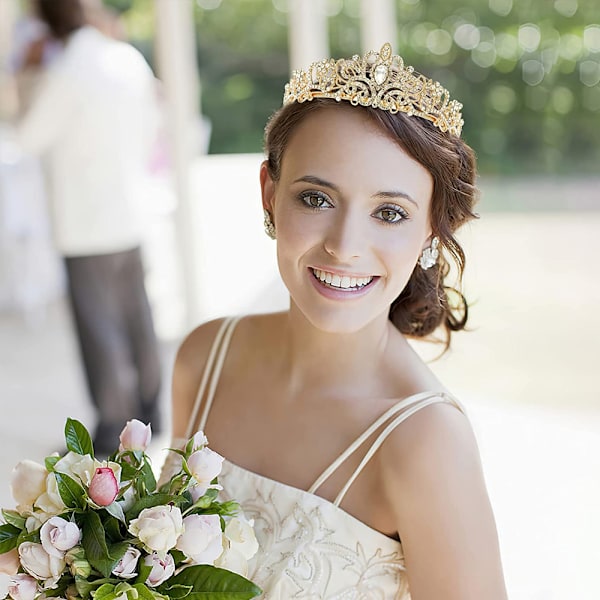 Bryllupskrone Rhinestone Pandebånd Piger Prinsesse Fødselsdagsfest Bryllup Tilbehør, Juleferiegave Til Kvinder