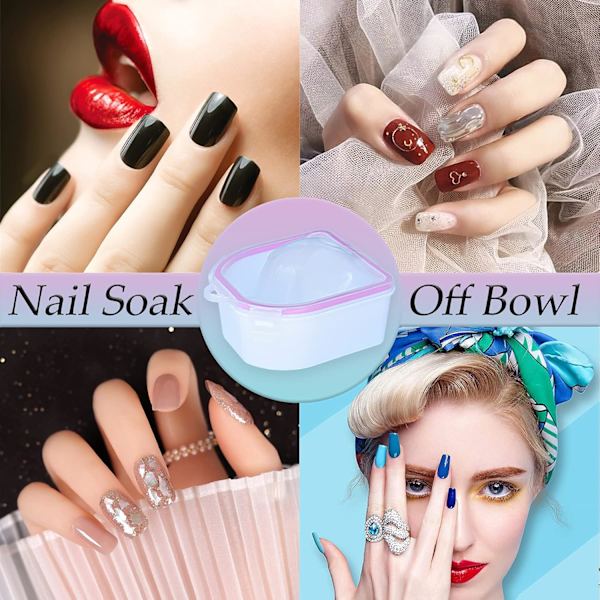 2-pack Nagelblötläggningsskål Nagelblötläggningsskål Akryl Gel Polish