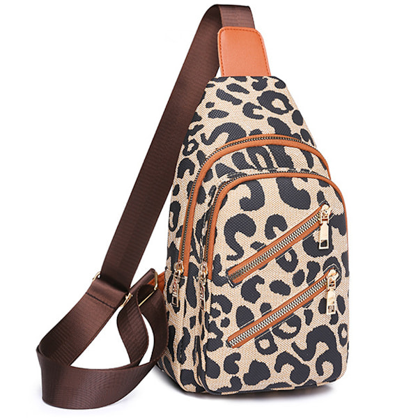 Fanny Pack Crossbody Väskor, Kvinnors Bröstväska Slingväska Liten Crossbody Dagryggsäck Gitarrrem Plånbok PU Läder Satchel Axelväska för Resor