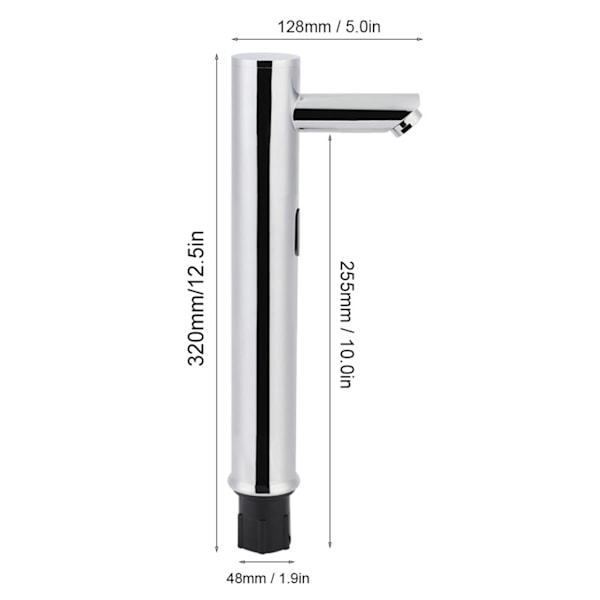G1/2in Enkelt Kald Berøringsfri Automatisk Sensor Armatur for Baderom Ikke-Kontakt Håndvask (36cm for Overbenk Vask)