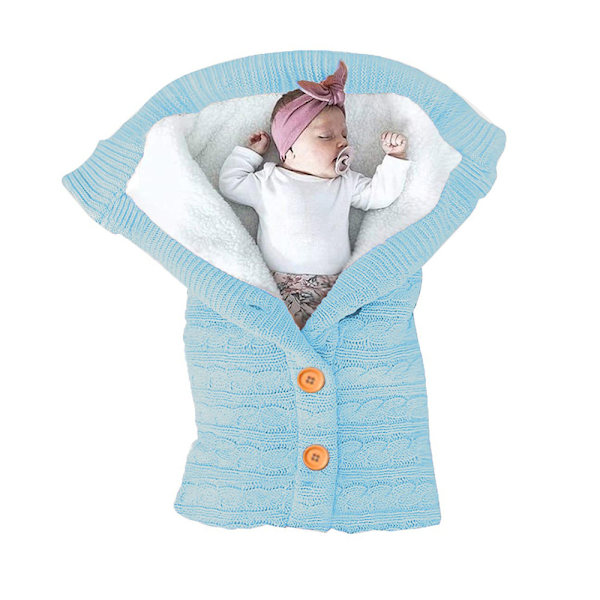 Unisex Babyteppe i Myk og Tykk Fleece - Strikket Babyteppe for Jenter og Gutter - Vognomslag for Nyfødte - Babytilbehør
