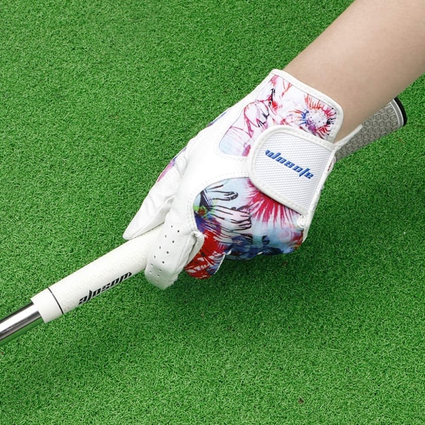 Golfhandsker til Kvinder Par Cool Læder Begge Hænder Sommer Blomsterfarvet Åndbar Sportshandsker