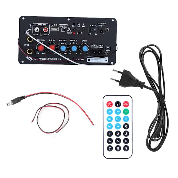 Digital Stereo Förstärkarkort Inbyggd för Bluetooth 12V/24V för Högtalare EU-kontakt 220V