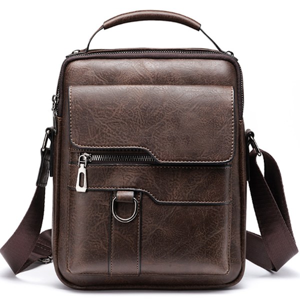 Liten axelväska för män i läder, crossbody, handväska, portfölj, messenger, reseväskor för iPad 9,7\", arbete, kontor, affärer, crossbody-väska