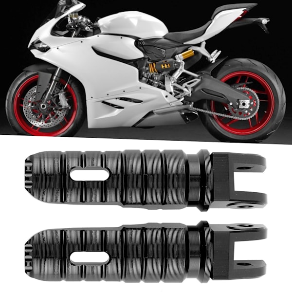 2 stk. Bagagerest Fodstøtter Aluminium Legering Udskiftning FP‑256‑Set til DUCATI 1098/1198 Sort