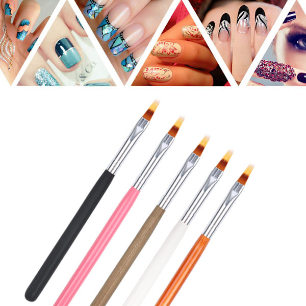 Nagelpenna Spetsdesign Akryl Nagelkonstborste Set Ritning Målnings Penna Manikyr DIY & Salong Verktyg
