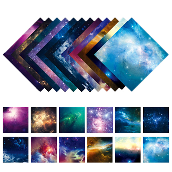 Stjärnhimmel Origami Papper 100 Ark 6 Tum Kvadrat Olika Färg på Båda Sidor Hantverk Origami Papper Konst