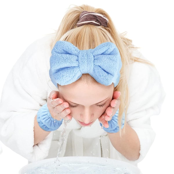 4 stk. Spa Pandebånd Håndledsvaskebånd Scrunchies Manschetter til Ansigtsvask, Håndklæde Håndledsband Hår Pandebånd