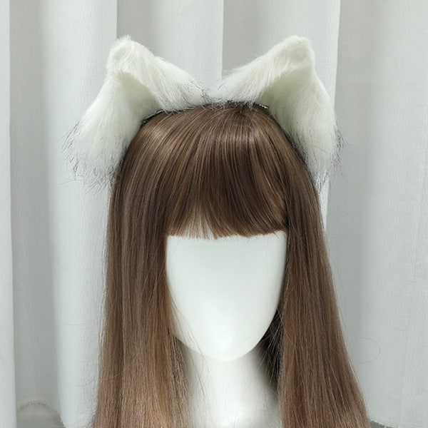 2 par kattöron hårklämmor Halloween rävöron lurvig huvudbonad juldekor kostym söta accessoarer