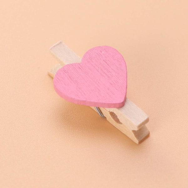 50 stk Mini Tre Klyper Klesklyper Håndverk Klyper med Hjerter for Bryllup Fest Valentinsdag Dekorasjon