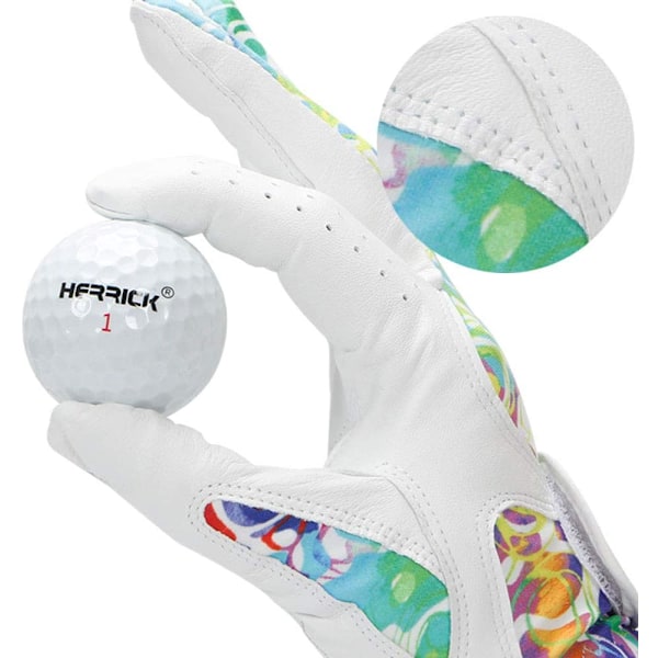 Golfhandskar för Kvinnor Dammjukt Lädertillbehör Andningsbara för Halksäkra Handskar 1 Par