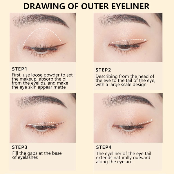 Vattentät Eyelinerpenna - Smudge-Proof - Långvarig, Krämig & Blendbar Formel - Spetsbar Spets