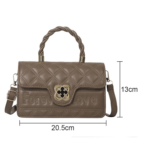 Liten quiltet crossbody-veske og håndveske med klaff og kjede-skulderstropp for kvinner