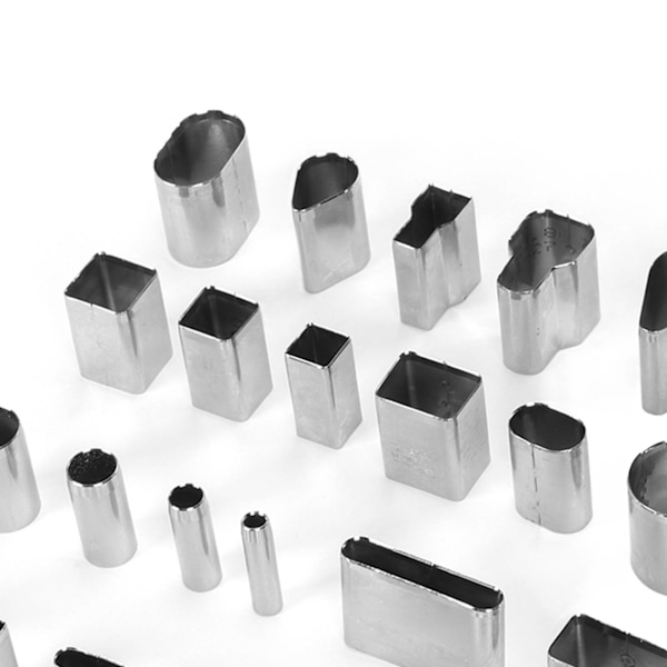 28 Formar Hollow Punch Cutter Set Rektangulär Högkolstål Läder Die Cutter Läderverktyg för Läder