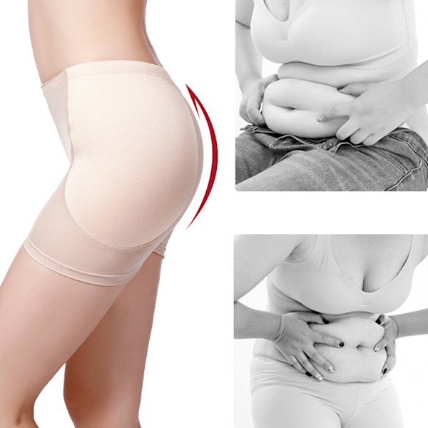 Höftlyftande Padded Enhancer för Kvinnor Sömlös Plump Crotch Stretchig Andningsbar Butt Padded Underkläder Hudfärg M