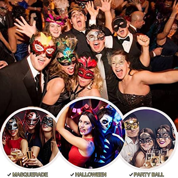 Maskeradmask för kvinnor, festkvällsbalmask bar kostymaccessoar, retromasker