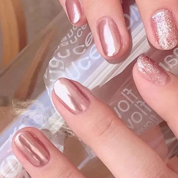 Nagelpulver metall spegeleffekt holografisk aurora kameleont pigment, nagelkonst gel fast magiskt spegelpulver