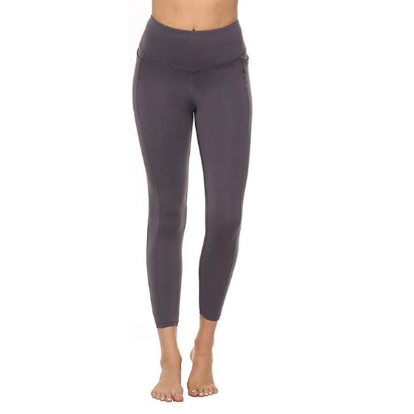 Højtaljede yogabukser, yogabukser med lommer, bukser til mavetræning, leggings med lommer