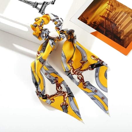 Hårbånd Scrunchies Satin Silke Hårbånd Sløjfe Hår Scrunchie Blomst Hår Elastiske Hårtilbehør til Kvinder og Piger
