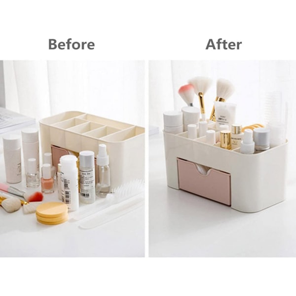 Kontor makeup-arrangør med kosmetikkskuffe - kontorartikler opbevaringsboks - soveværelse, badeværelse, kontor
