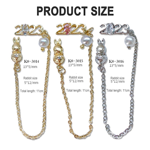 6 stk. Metal Negle Rhinestones Blanke Krystal Neglekunst Charms Negle Dekoration