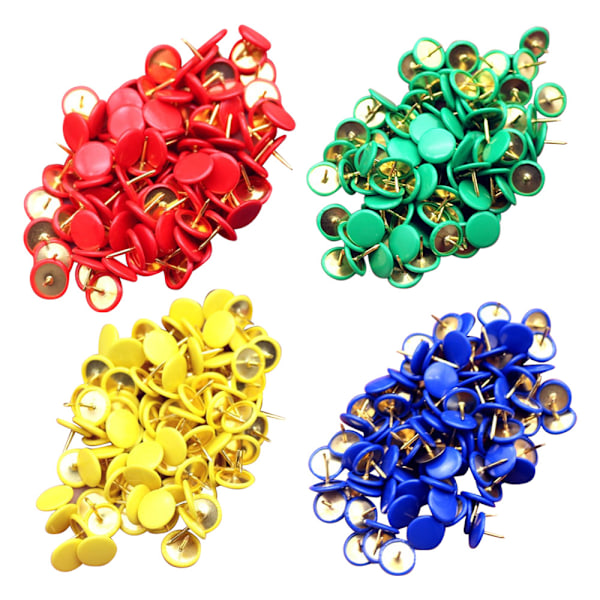 Farvede Tommelfinger-Knapper 400-pak, Farvede Plastik Runde Push Pins Dekorative Knapper til Korktavle