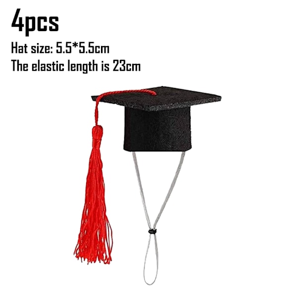 Mini Pet Graduation Caps Mini Bachelor Hat för marsvin