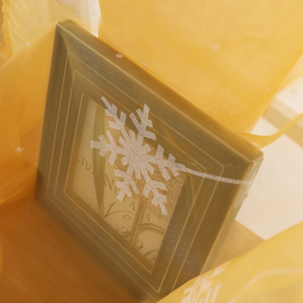 Snöflingamönster Transparent printed fönstergardin Voile