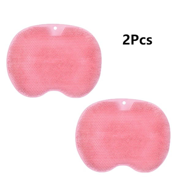 2-pack Duschrygg- och Fotskrubb, Väggmonterad Rygg Scrubber Silikon Badmassage Kudde Borste med Sugkoppar, Badrum Tvätta Fotmatta