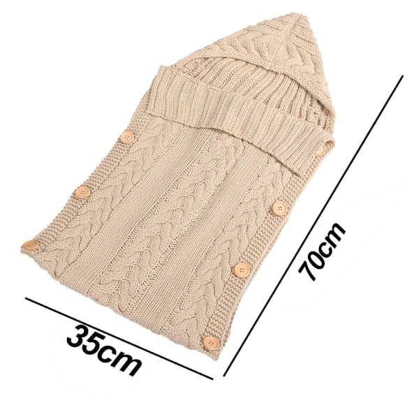 Nyfödd Baby Wrap Swaddlefilt Stickad Sov-Säck
