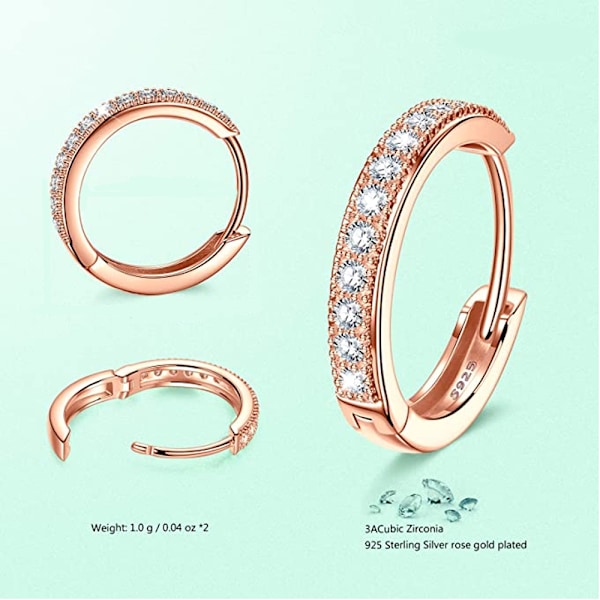 Hoop-korvakorut S925 Sterling Silver Kuutio Zirkonia Rannekorvakorut Hieno Koru Lahja Naisille