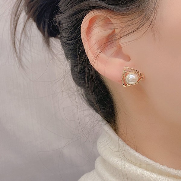 Sliver örhängen med stift, trendiga örhängen, älva, små, fräscha, enkla, eleganta smycken