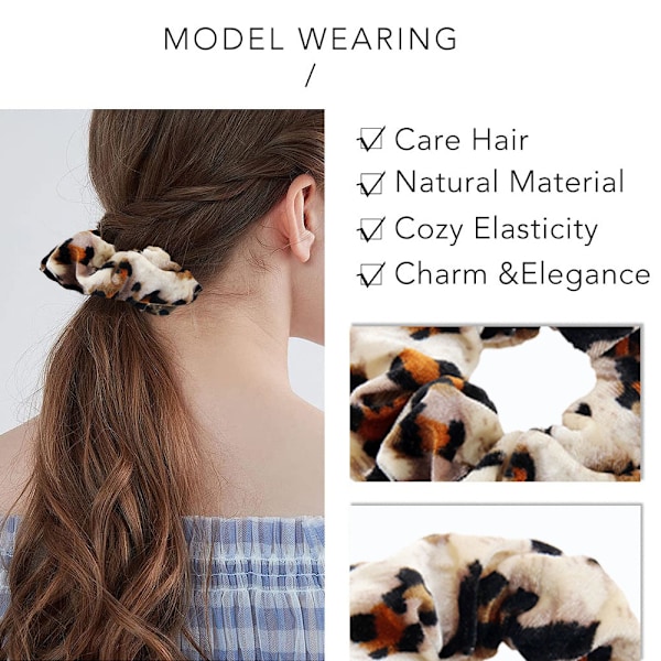 10 st Leopardskruv Scrunchies Hårband för Kvinnor Hestsvans Hår Scrunchy Hårtillbehör Present till Flickor