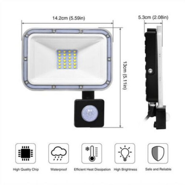 LMLY 20W 220V LED strålkastare utomhus rörelsesensor utomhus LED strålkastare utomhusbelysning med detektor strålkastare för byggarbetsplats,