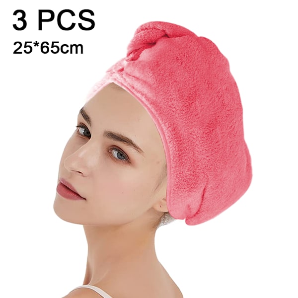 3-pack Snabb Torkande Hårhandduk för Kvinnor - Absorberande Hårwrap Turban Snabbtorkande Mikrofiber Hårhandduk