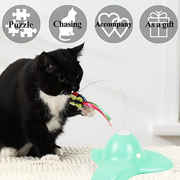 Karvainen kissan lelu, interaktiivinen kissan lelu Butterfly Fun -liikkuva sähköinen lepattava pyörivä kissanpentu lelu, kissan kiusattava vaihto