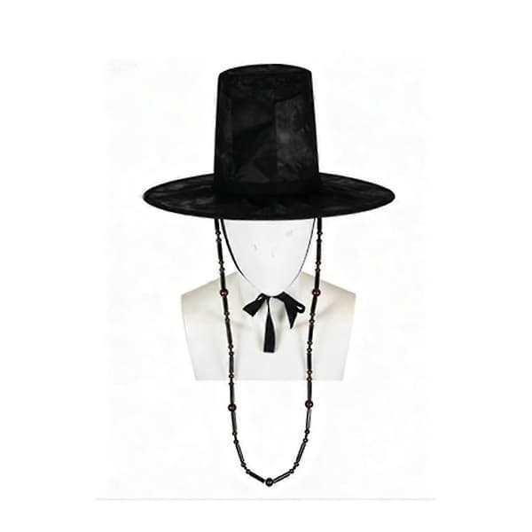 Jinu Hat Dynasty Sorte Halloweenhatte Hunter Jinu Kasket med Perlekæde til Idol Rollespil - Spilhatte Halloween Scene [TT]