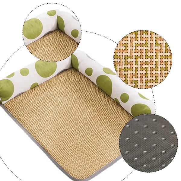 Kjølende Katt Hvalpematte, Rattan Dyrematte for Katter Små Mellomstore Hunder Hvalp, Ikke Lett å Deformere Kjølematte, Dyresovematte