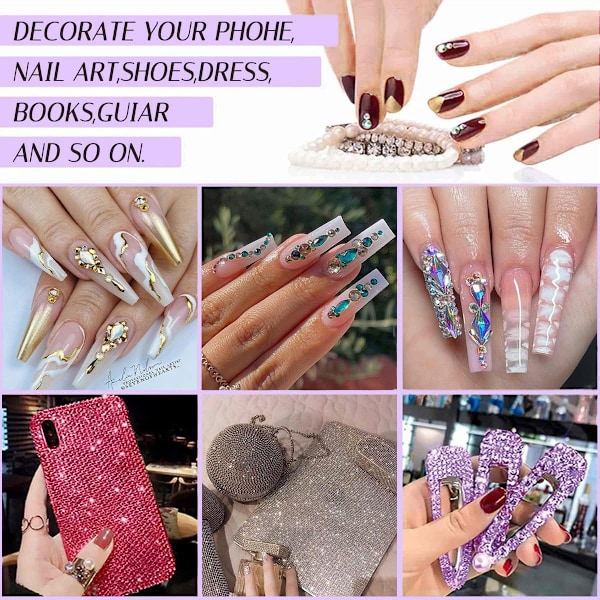 30-dels nagelkonstset Nageltillbehör Blandade stilar Dekorativa nagelkonst Glittrande nageldekorationer