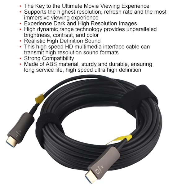 4K Fiberoptisk HD Multimedia Interface-kabel 4:4:4RGB HDR10 HDCP2.2 18Gbps HD Enriktad Kabel för PS4 15m/49.2ft