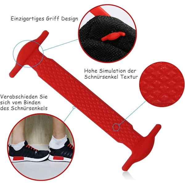Skosnören utan knyta för vuxna och barn, elastiska skosnören för sneakers, gummiband i silikon utan knyta