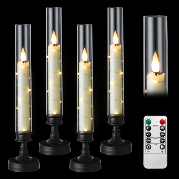 Fjernbetjent LED-lys - Flammefrit Ambient Sort til Bryllup Romantisk Festindretning Sort Black With remote control