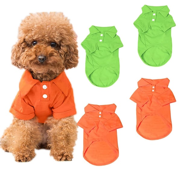 4 stk. Hundetøj Kæledyrstøj Teddy Golden Retriever tøj Teddy Chihuahua poloshirt