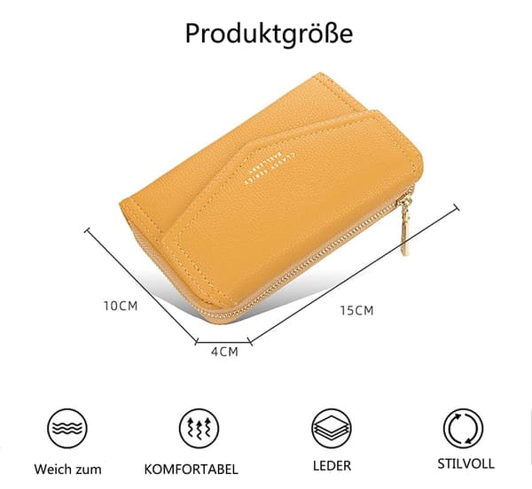Moderne Damepung, Slank Bifold med RFID-beskyttelse, Perfekt Gave til Dine Kære